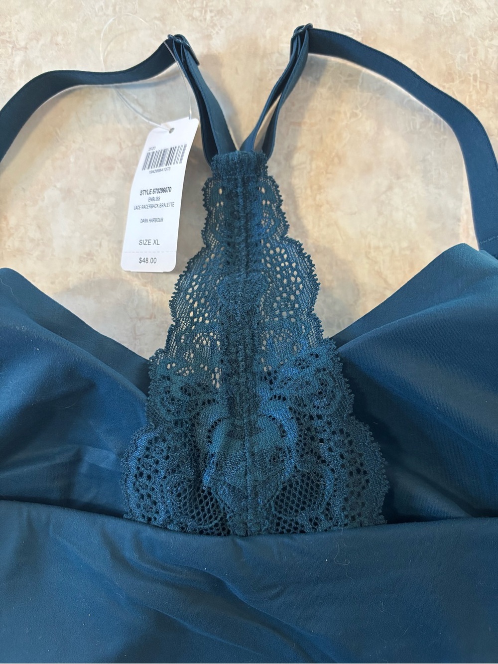 Soma Teal Lace Racerback Wireless Bralette - Picture 3 of 4